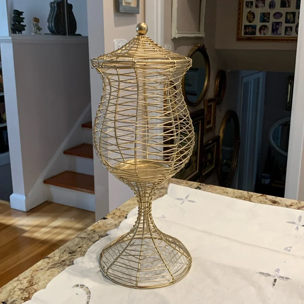 Gold Apothecary Pillar Candle Holder